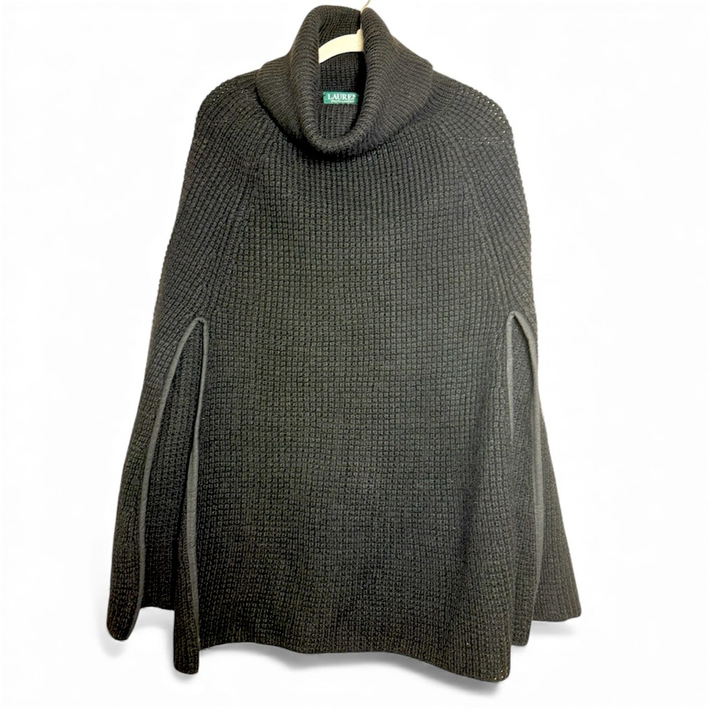 Lauren Ralph Lauren Black Turtleneck Poncho